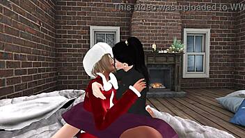 The young wife of santa casually fucks with the elves in a group scene