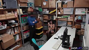 skinny teen 18+ shoplifter, uh, trades pussy for freedom, ya know