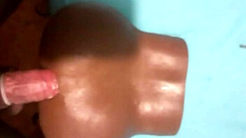 Enjoying a solo pleasure with a black toy and a nice ejaculation