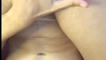 A young teen secretly masturbates and spills cream everywhere