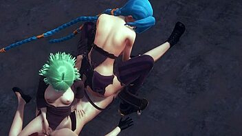 Jinx in hardcore hentai action across various media