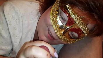 Close-up video of a sensual Russian bbw giving oral