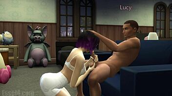 Essel4 lucy and aiden in rough anal assfucking game with deepthroat