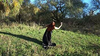 Intriguing Dance Moves In Bikini Outdoors