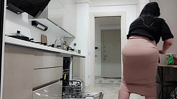 Stepmother’s skirt makes me horny and I cum hard