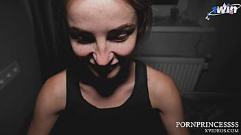 Petite babe rides her friend in a passionate homemade POV sex scene.