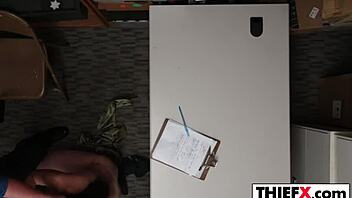 Boldly Unpacking Her Cunt with Monster Cock at the Shop