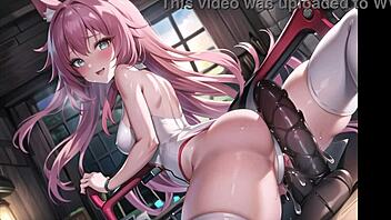 in a town without men, horny pussy masturbation leads to cumshot!