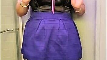 Black Transsexual Brunette Mature Shemale In Crossdressing Action