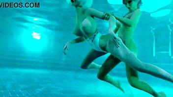 Hot Futanari Sex by Pool - Shemale Fucks and Cums on Sexy Girl