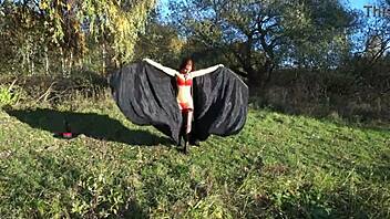 Intriguing Dance Moves In Bikini Outdoors