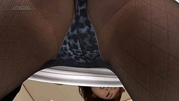 Yui Hatano in hot Asian action with panty fetish and upskirt shots