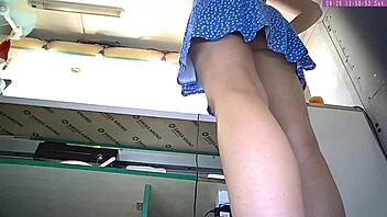 Sexy Blonde Girl Voyer Camera Upskirt At Work Part 8