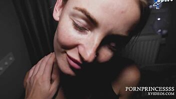 Petite babe rides her friend in a passionate homemade POV sex scene.