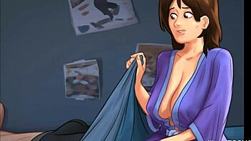 Summertime saga - milf tastes his big white cock!