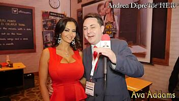pornstar ava addams plays with her big boobs while giving blowjob to andrea dipre