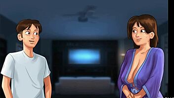 Summertime saga - milf tastes his big white cock!