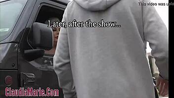 Beautiful breasts and rough sex in Las Vegas adult show with Claudia Marie