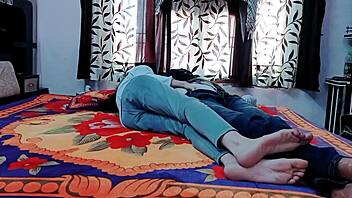 Big dick young guy seduces slim aunt and fucks her hard in this Indian porn video