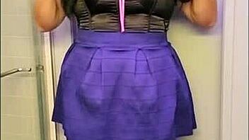 Black Transsexual Brunette Mature Shemale In Crossdressing Action