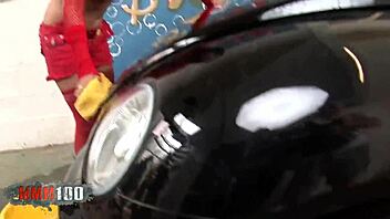 Sexy Car Wash Turns Into Hardcore Facial Fun