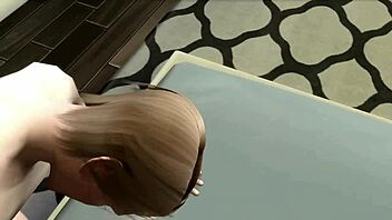 Young 18+ character engages in titty fucking in 3D animation