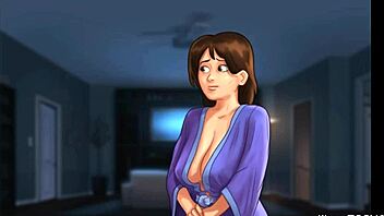 Summertime saga - milf tastes his big white cock!