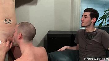 aiden blue gets his very first big gay cock sucking