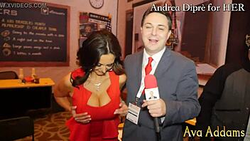 pornstar ava addams plays with her big boobs while giving blowjob to andrea dipre