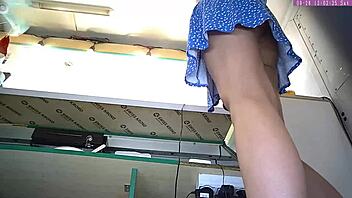 Sexy Blonde Girl Voyer Camera Upskirt At Work Part 8