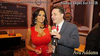 pornstar ava addams plays with her big boobs while giving blowjob to andrea dipre