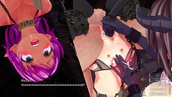 HOLY KNIGHT RICCA GETS TATTOOS FROM MIRIA IN 4K HENTAI GAME!