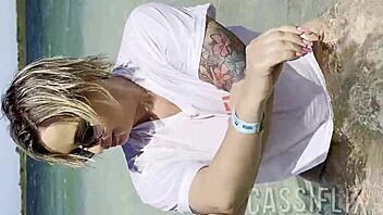 My beach tennis teacher gets excited seeing my big ass.