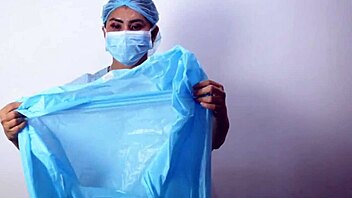 medical glove fetish asmr session with dominafire in hospital