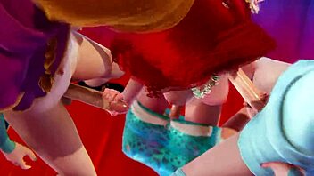 Anna, Elsa, and Ariel Star in Triple Futa 3D Porn with Frozen and Mermaid Action