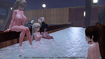 Mmd Blue Archive Asuna Karin Toki Group Sex