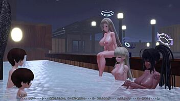 Mmd Blue Archive Asuna Karin Toki Group Sex