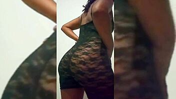 check out this new sexy model with a curvy ass in lingerie.