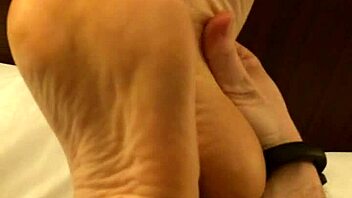 Coworker Rubs High Arch Feet During Masturbation