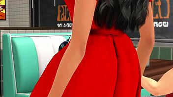 The sims 4 pmv streets with 3d cartoon cum and kissing.