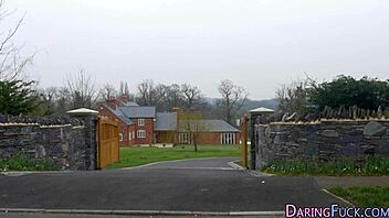 Beautiful European woman gets facial in solo performance