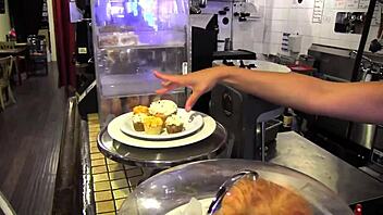 Wow, messy kitchen lesbians dive into wet pussy licking action!