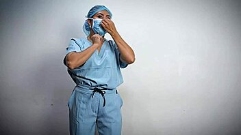 medical glove fetish asmr session with dominafire in hospital