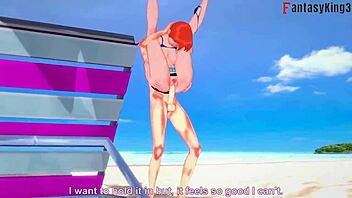 Grown Gwen Tennyson has bikini sex on the beach - want to watch?