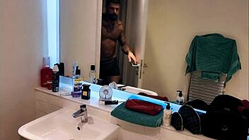 Dirty guy gets horny in the bathroom