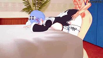 rem fucks maid with big boobs in re zero