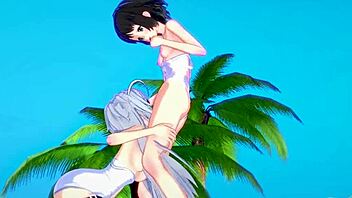 Miku Kohinata And Laura Bodewig Lesbian Hentai Play