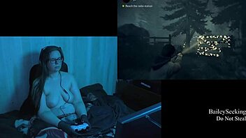 Continuing the naked Alan Wake playthrough in this fourth part featuring a brunette with long hair