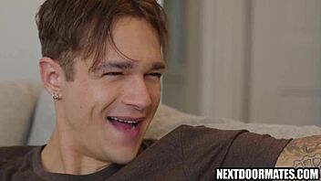 best friends in dorm feel deep emotions during gay sex with monster cock, blowjob, and rimjob.