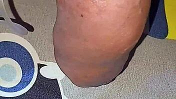 myanmar gay guy explores monster cock with homemade saline in intimate setting